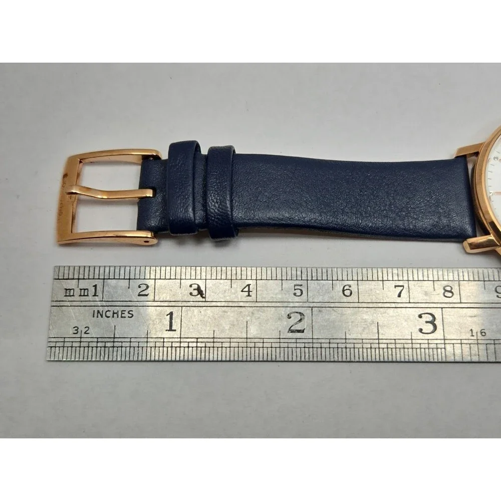 Michael Kors Pyper Womens Rose Gold Tone Navy Leather Designer Watch New Battery